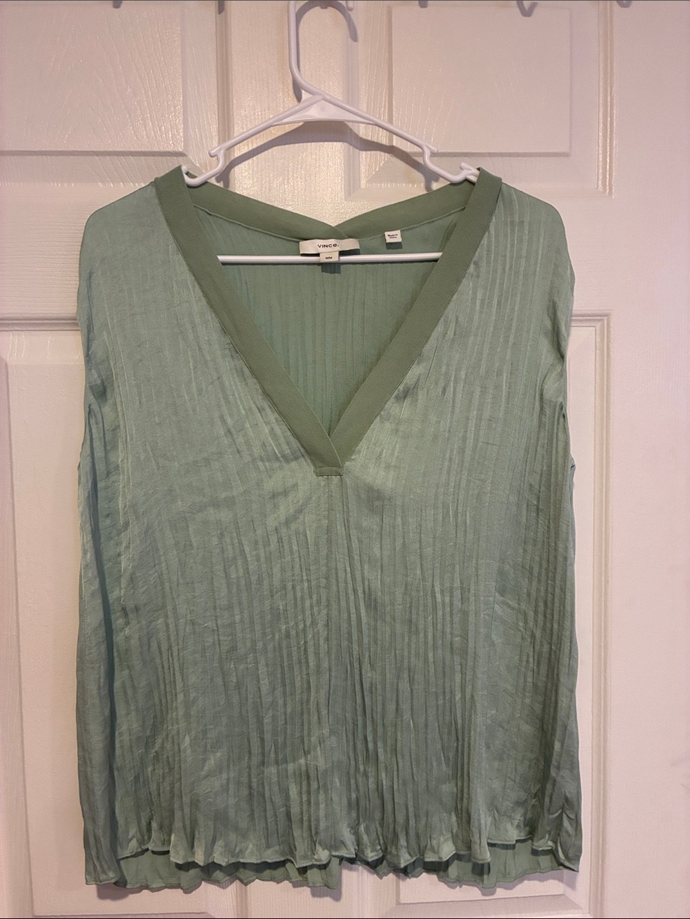 Vince Crushed Sleeveless V-Neck Top